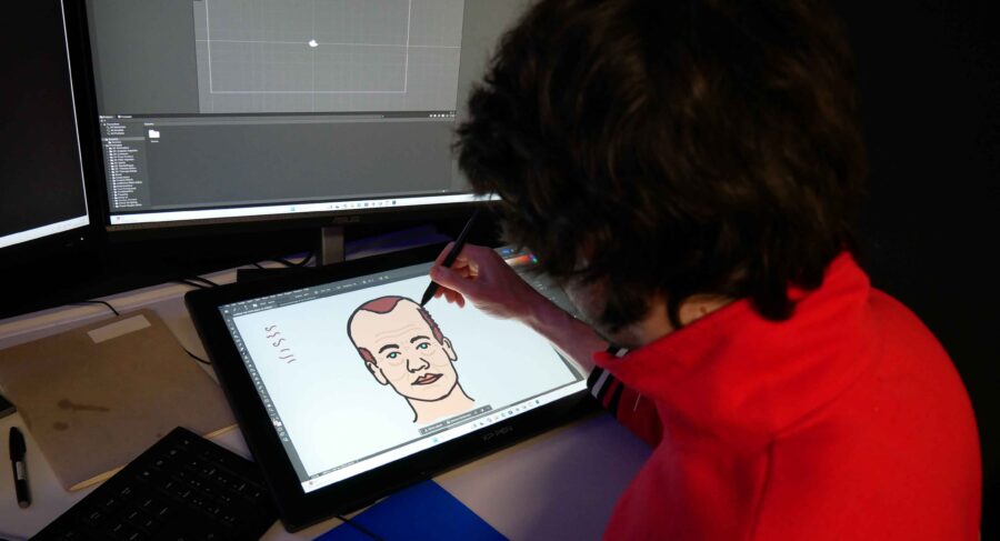 MetStudios student drawing with art stylus