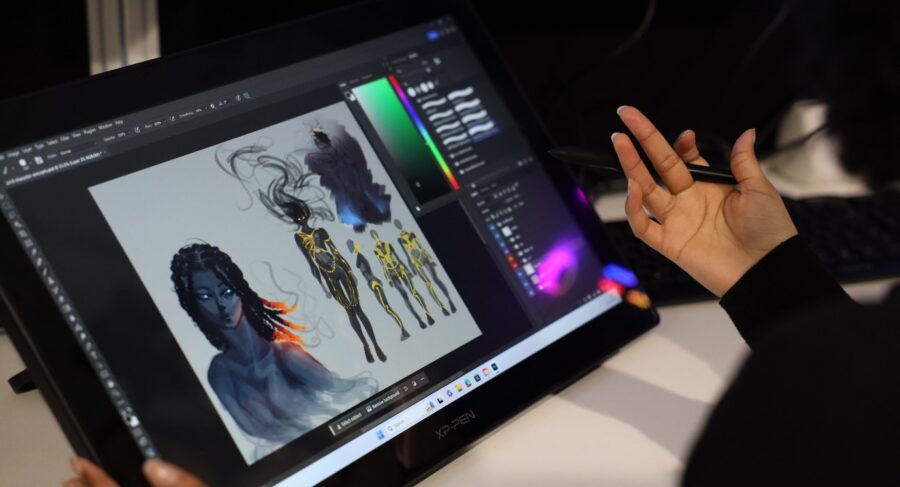 a games art tablet, hand
